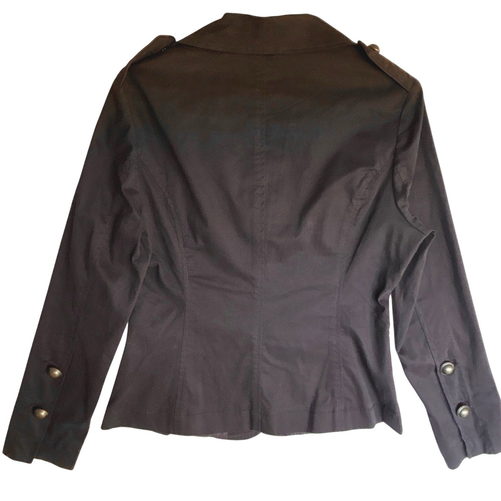 VTG Military Blazer Jacket Women M Gold Metal Buttons Epaulets Utility Cargo Y2k - Picture 10 of 12